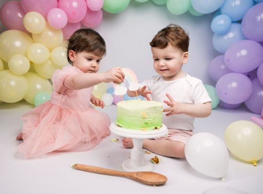 Twins Rainbow cake smash theme