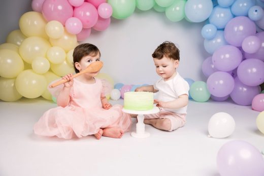 Twins Rainbow cake smash theme