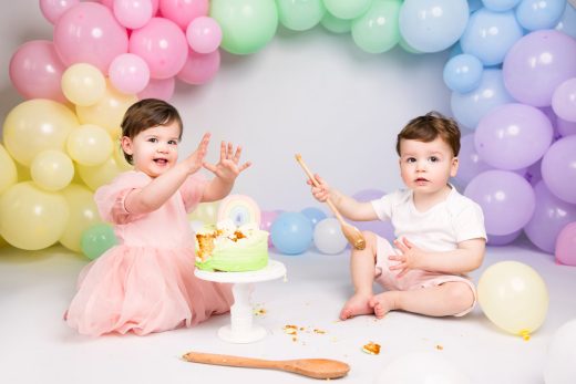 Twins Rainbow cake smash theme