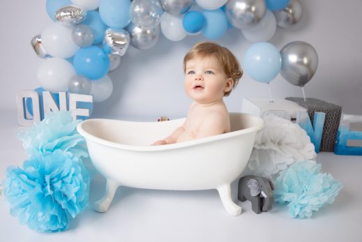 Baby boy in bath tub